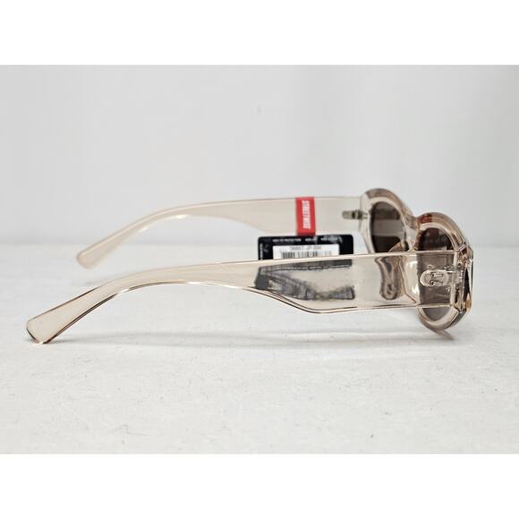 New Streetwise Elegance Rectangle Slick Modernist Clear Pink Sunglasses UV 400 - Picture 3 of 6